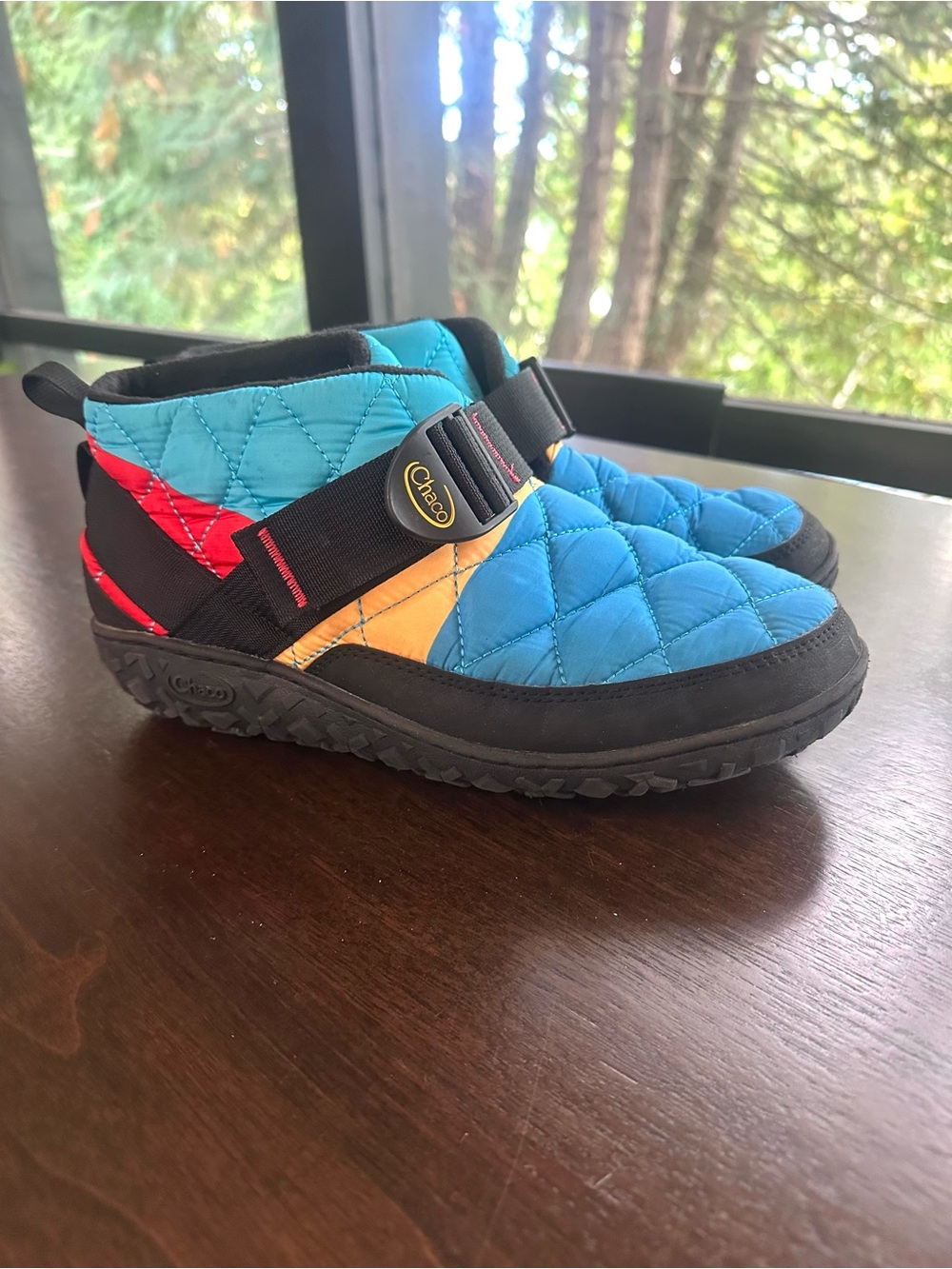 Chaco Mens Ramble Puff Blue Quilted Slip On Booties Shoes with Strap 10